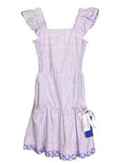 TCU Mini Grid Sundress with Purple Frog Squadron Border