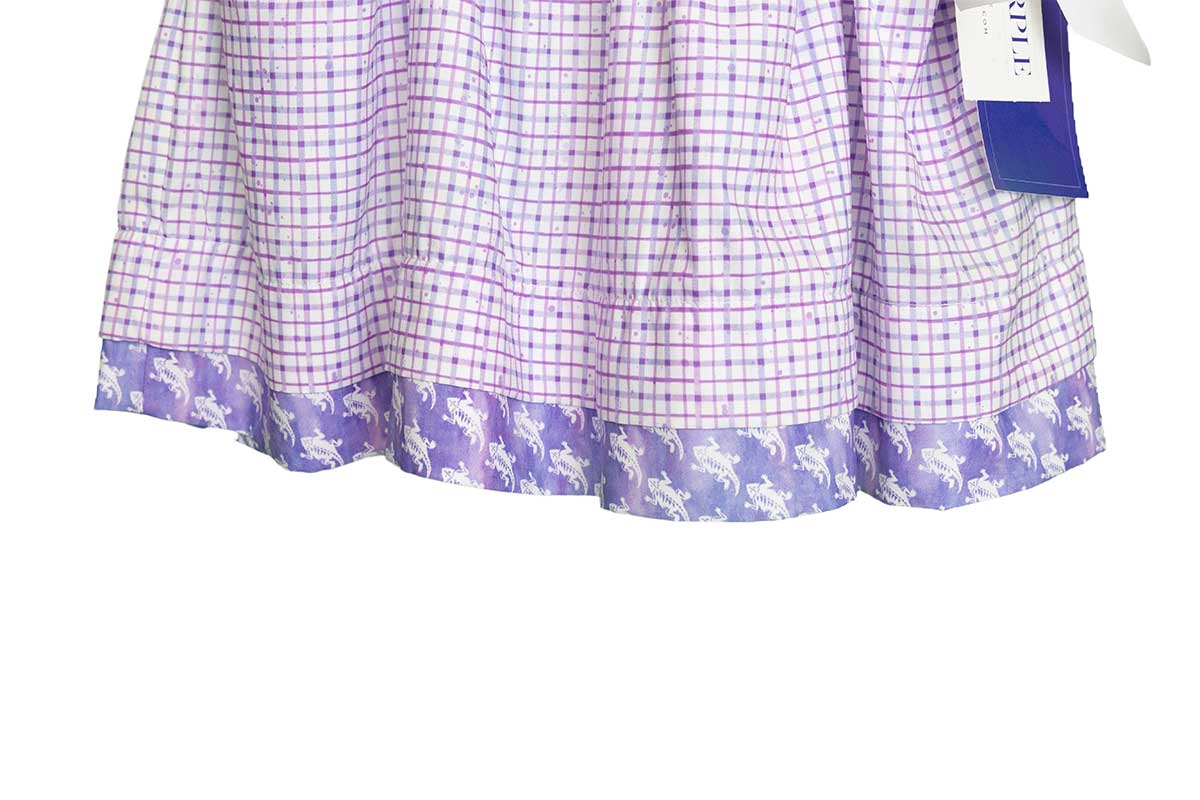 TCU Mini Grid Sundress with Purple Frog Squadron Border