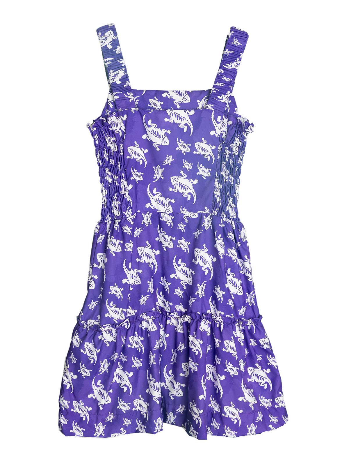 TCU Purple Scattered Frog Sundress