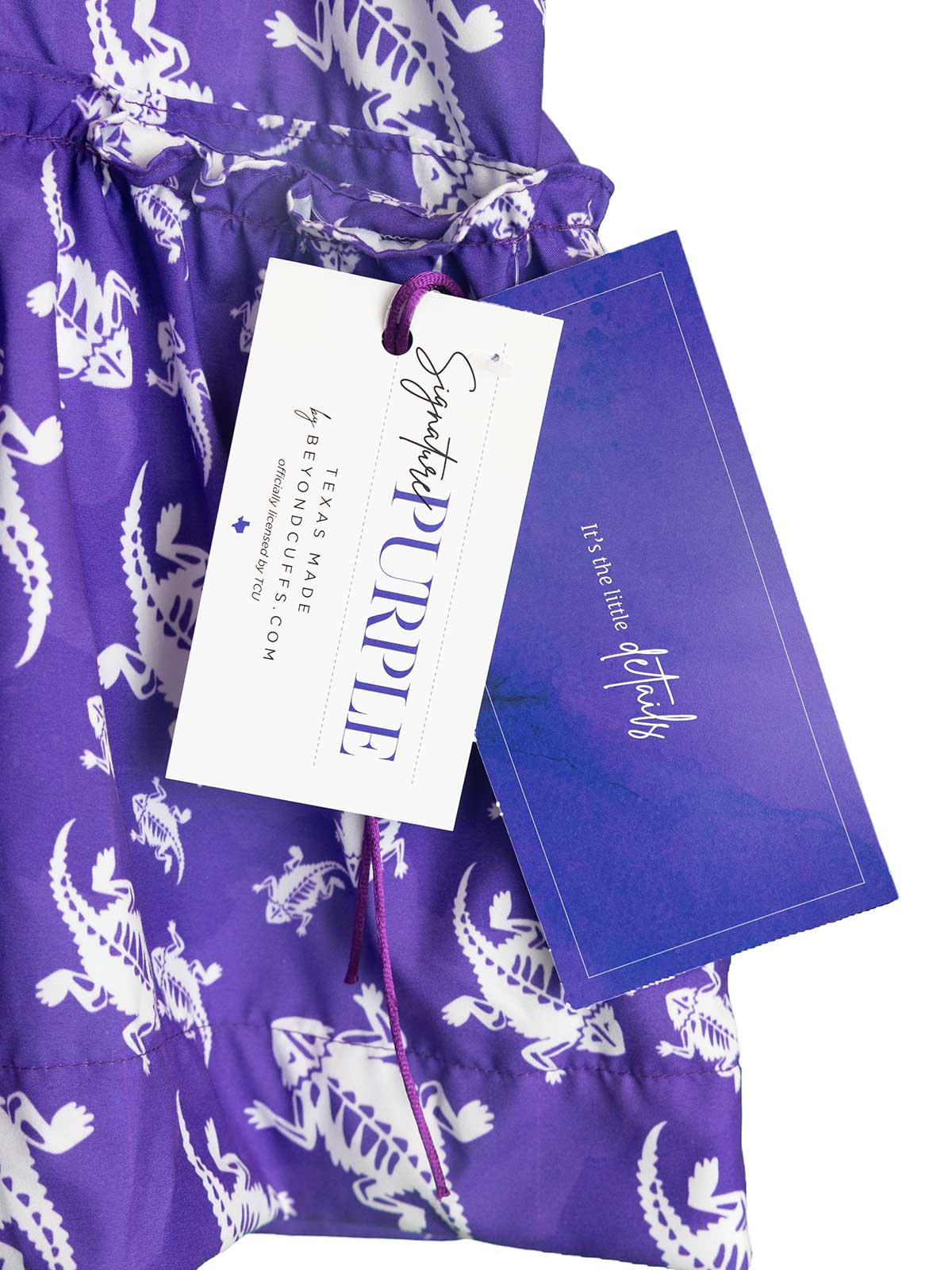 TCU Purple Scattered Frog Sundress