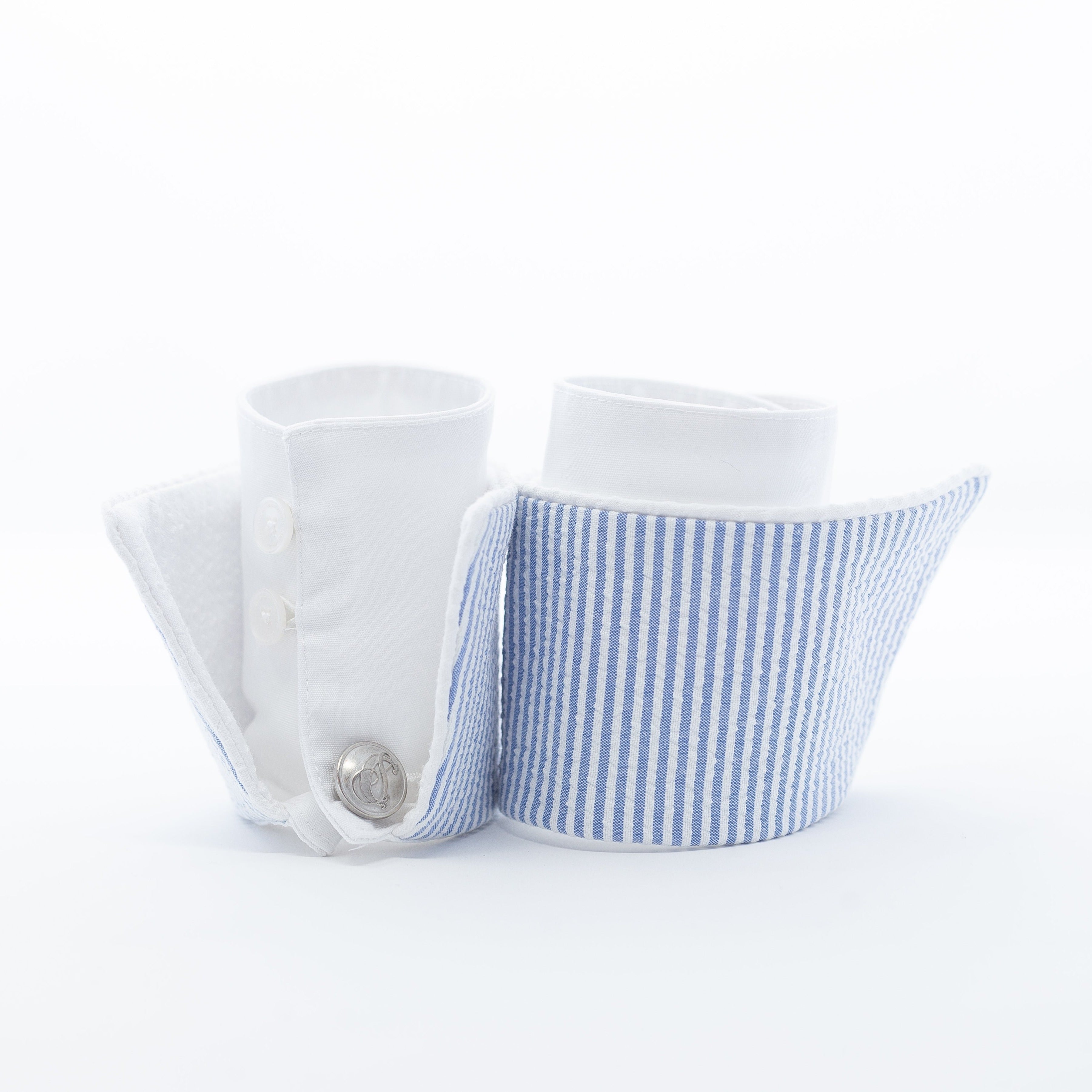 Sky Blue Seersucker French Cuffs