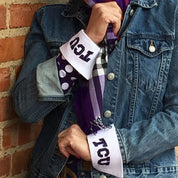 TCU Logo French Cuff Purple Close-up