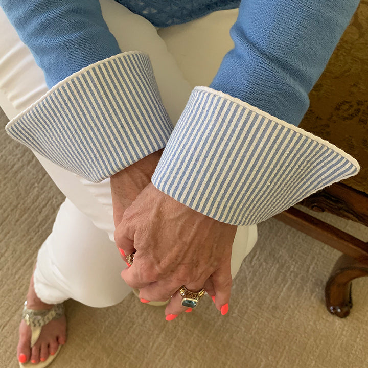 Sky Blue Seersucker French Cuffs