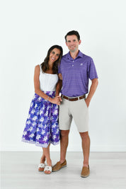 TCU Frog & Plaid Knee-Length Skirt