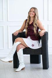 Texas A&M White Sports Skort w/ Monogram