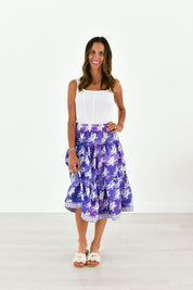 TCU Frog & Plaid Knee-Length Skirt