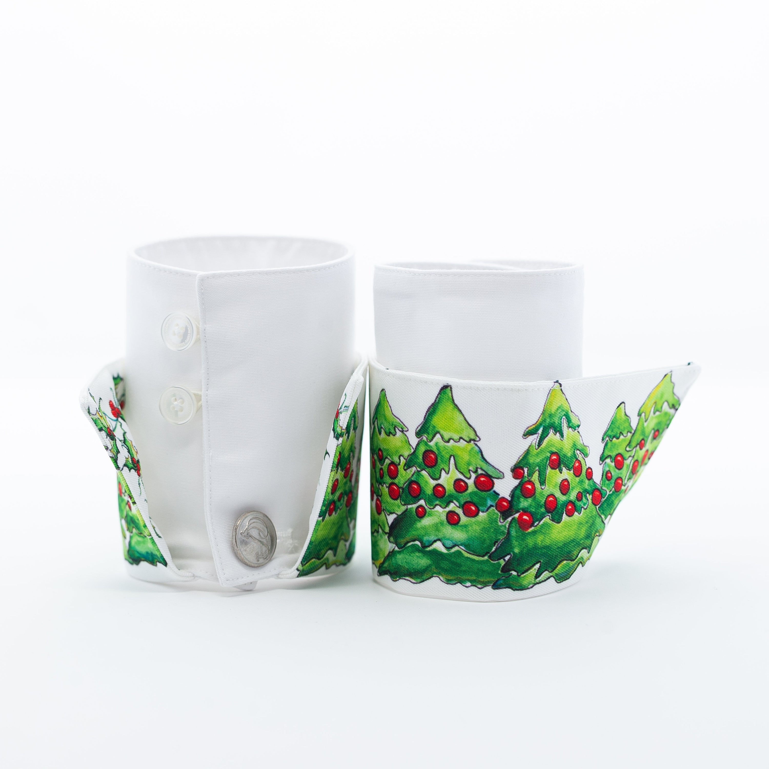 Trees & Holly Garland French Cuffs