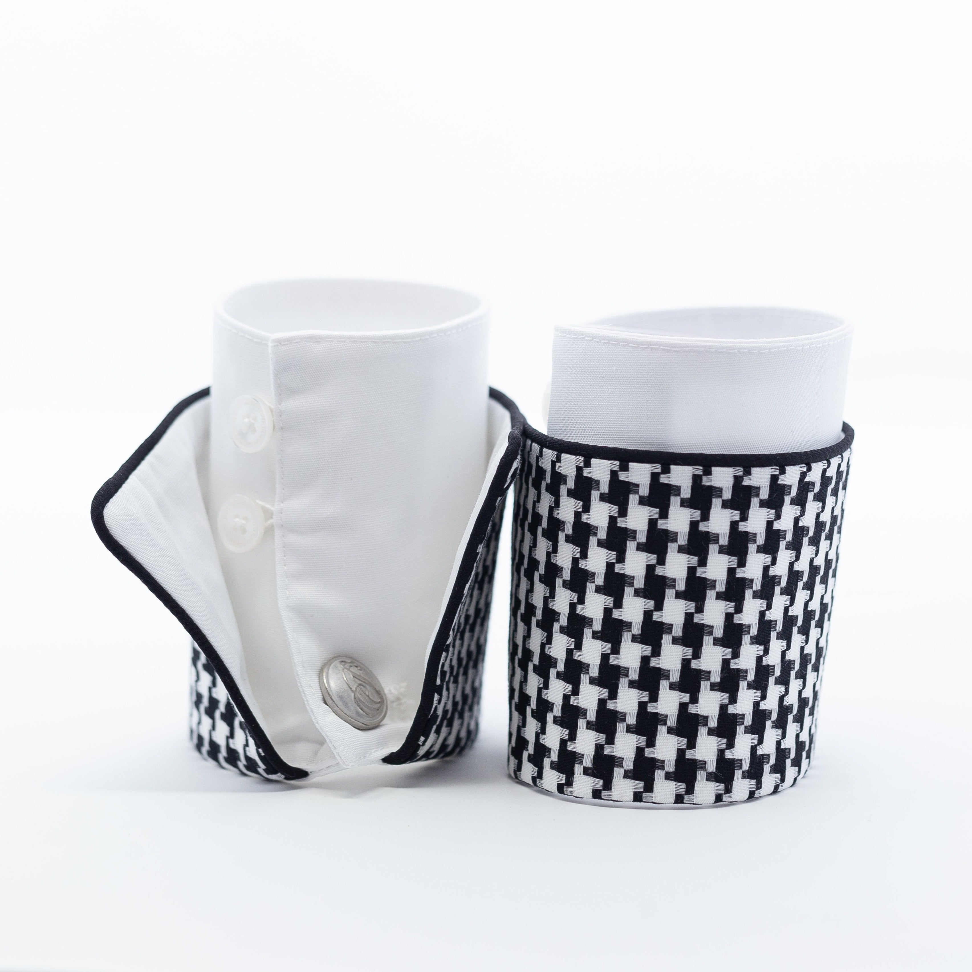 Black & White Houndstooth French Cuffs