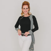 Black & White Houndstooth French Cuffs