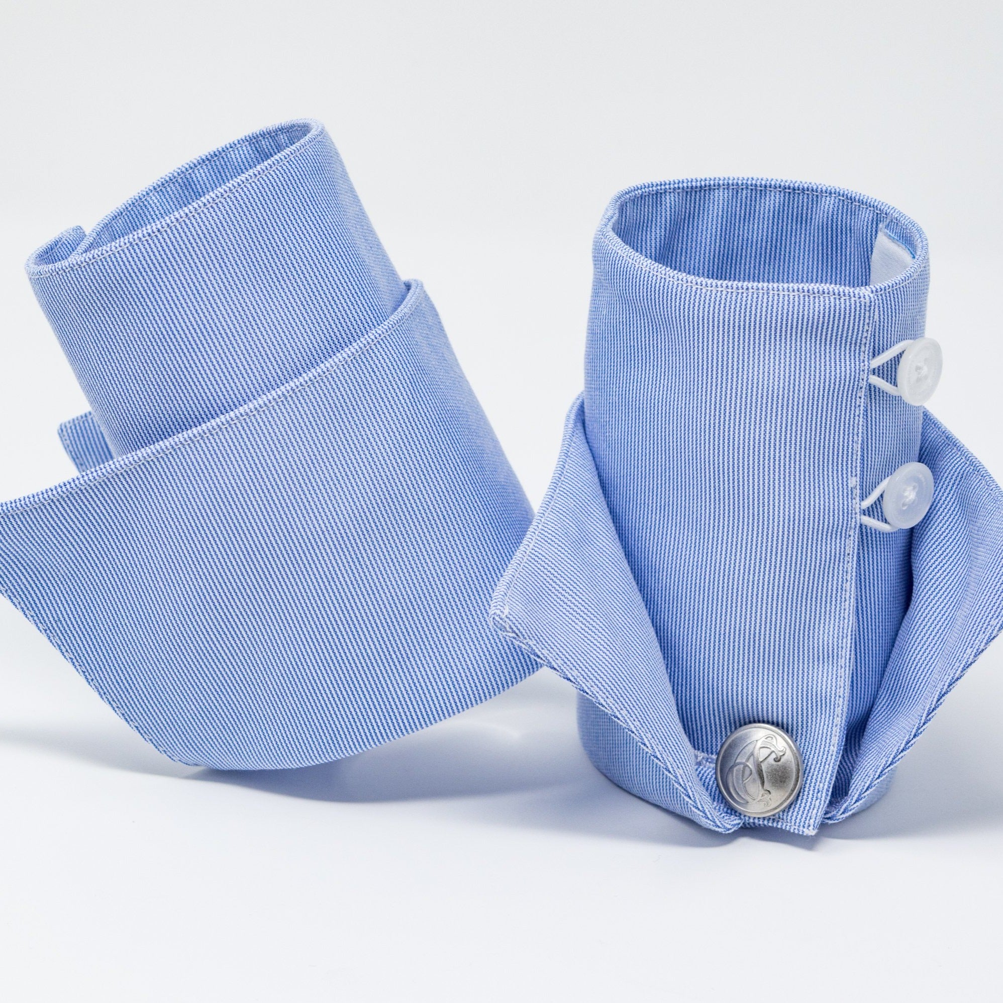 Blue Oxford Pincord French Cuffs
