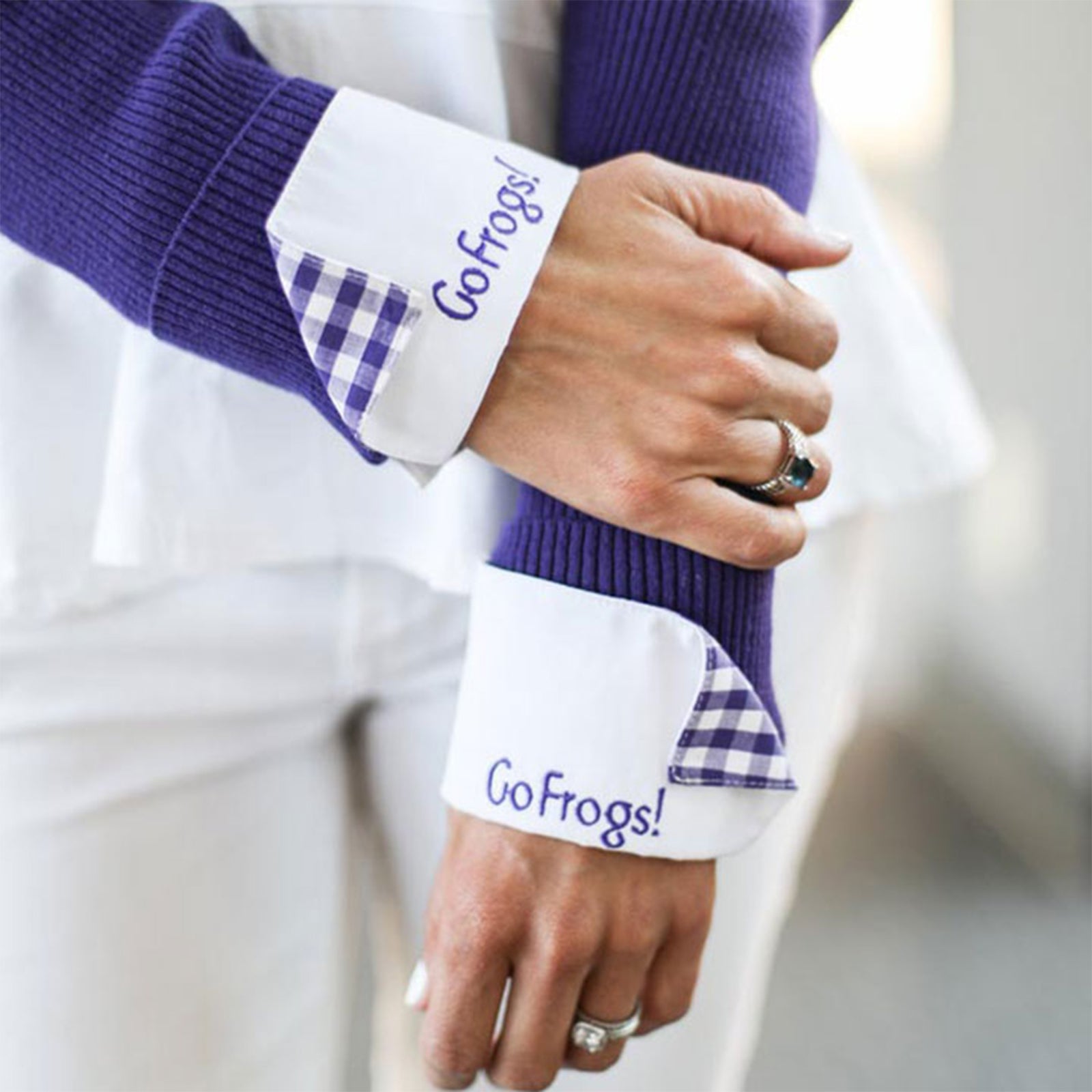 go frogs french cuffs close-up