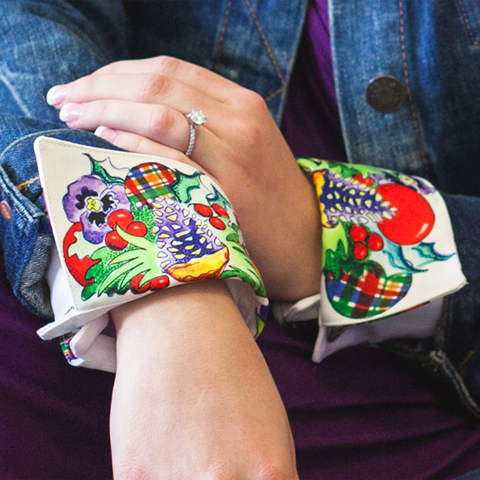 Pinecones and Pansies French Cuff