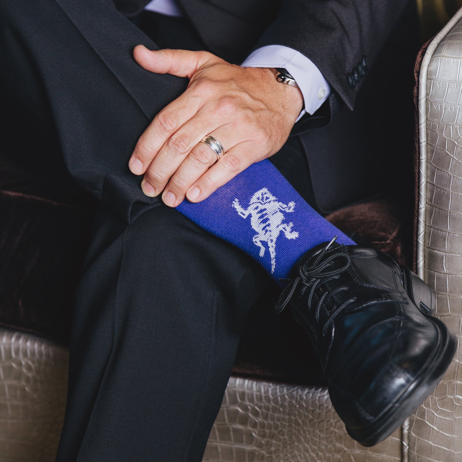 TCU dress socks close-up